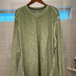 Tommy Bahama long sleeve T-shirt. 100% Pima Cotton. V-neck.